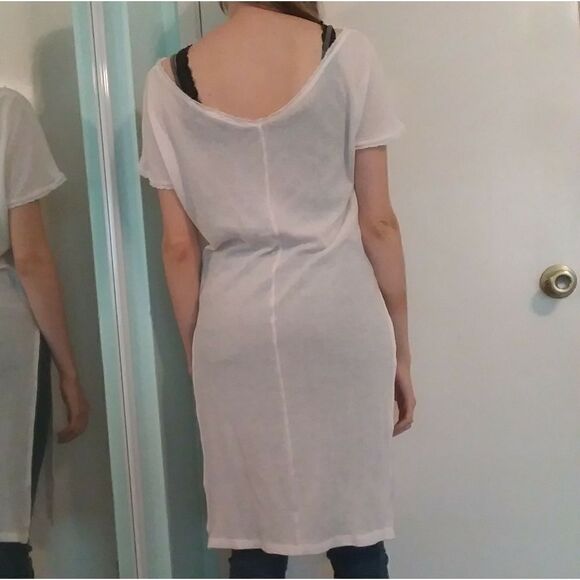 Out From Under Light Pink Sheer Long Slitted Tunic - Picture 2 of 8